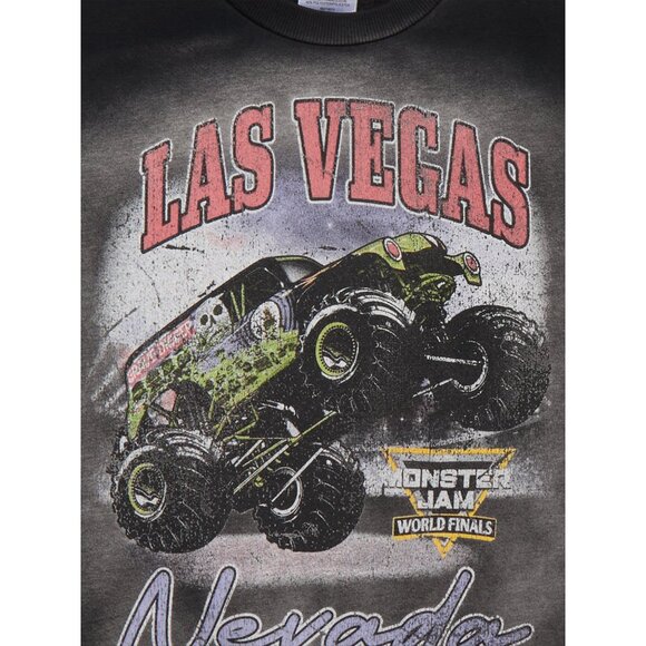 Monster Jam Gravedigger Sweatshirt BOYS SIZE 14-16 Jet Black Mineral Wash NEW - Picture 5 of 7